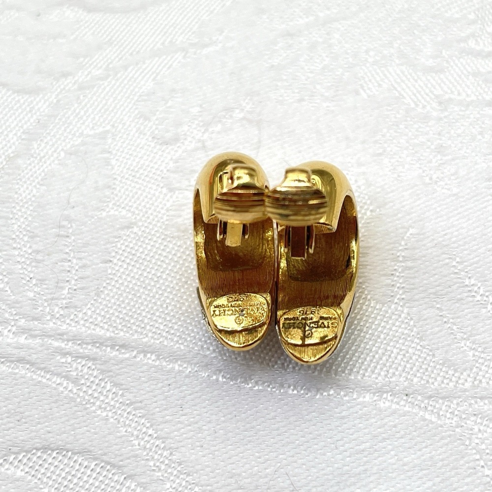 Vintage Givenchy Clip-On Earrings Silver & Gold Tone Signed Paris New York 1976 - Picture 8 of 12